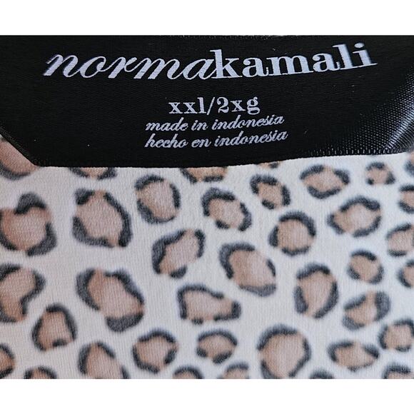 NORMA KAMALI Women's Plus 2X XXL Tunic Top Leopard Jersey Knit Long Sleeve 42" - Picture 3 of 6